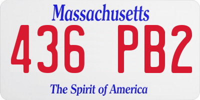 MA license plate 436PB2