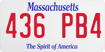 MA license plate 436PB4