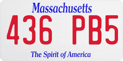 MA license plate 436PB5