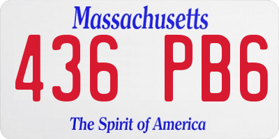 MA license plate 436PB6