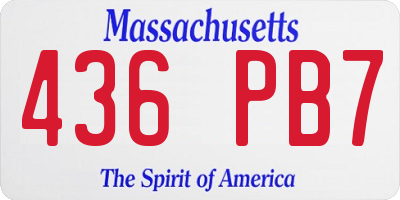 MA license plate 436PB7