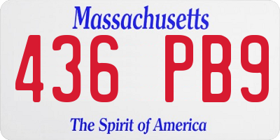 MA license plate 436PB9