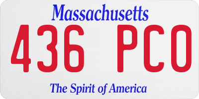 MA license plate 436PC0