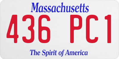 MA license plate 436PC1