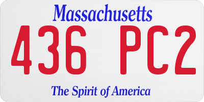 MA license plate 436PC2
