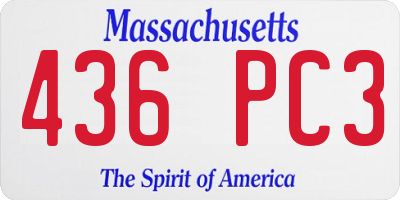 MA license plate 436PC3