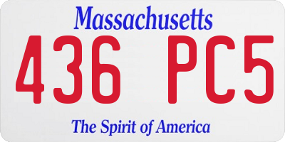 MA license plate 436PC5