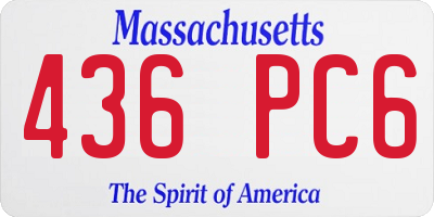 MA license plate 436PC6