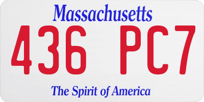 MA license plate 436PC7