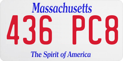 MA license plate 436PC8
