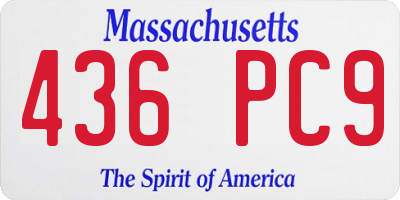 MA license plate 436PC9