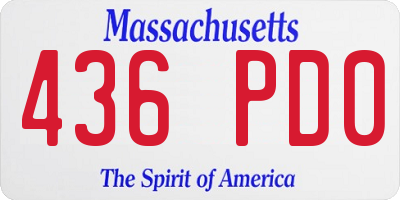 MA license plate 436PD0