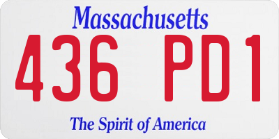 MA license plate 436PD1