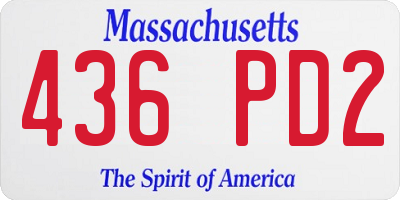 MA license plate 436PD2