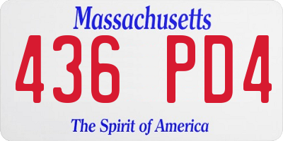 MA license plate 436PD4