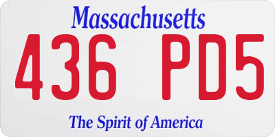 MA license plate 436PD5