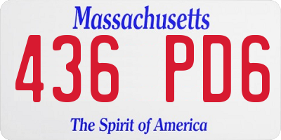 MA license plate 436PD6