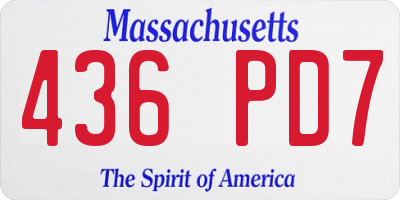 MA license plate 436PD7