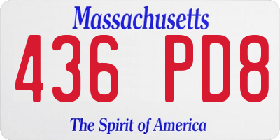 MA license plate 436PD8