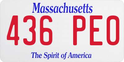 MA license plate 436PE0
