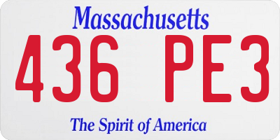 MA license plate 436PE3