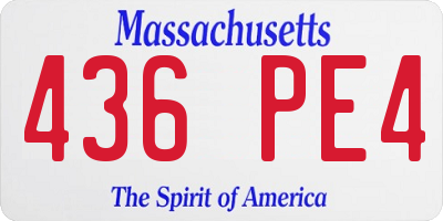 MA license plate 436PE4