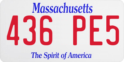 MA license plate 436PE5