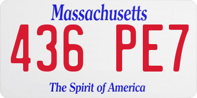 MA license plate 436PE7