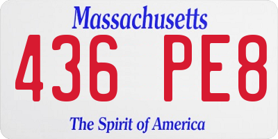 MA license plate 436PE8