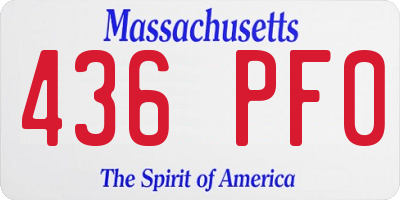 MA license plate 436PF0
