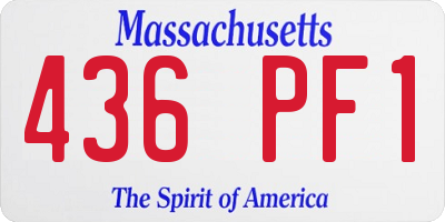 MA license plate 436PF1