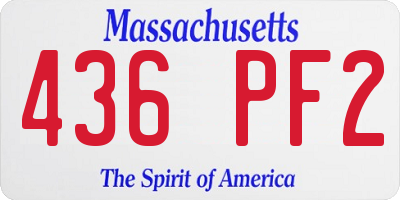 MA license plate 436PF2