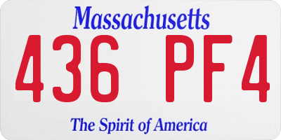MA license plate 436PF4