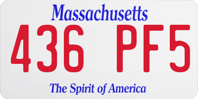 MA license plate 436PF5