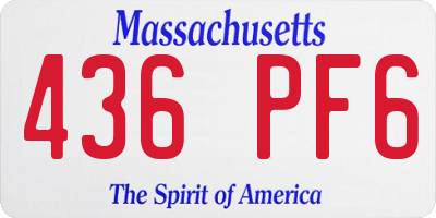 MA license plate 436PF6