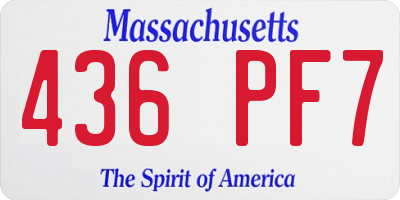 MA license plate 436PF7