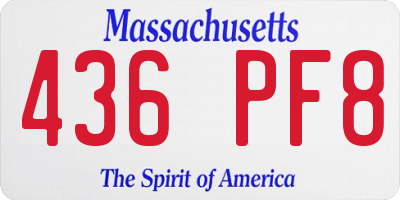 MA license plate 436PF8