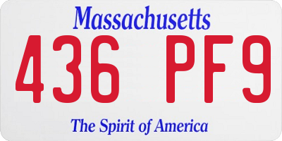 MA license plate 436PF9