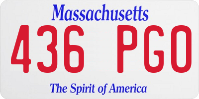 MA license plate 436PG0