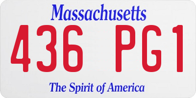 MA license plate 436PG1