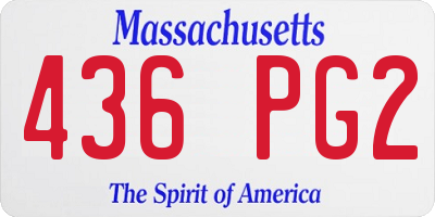 MA license plate 436PG2