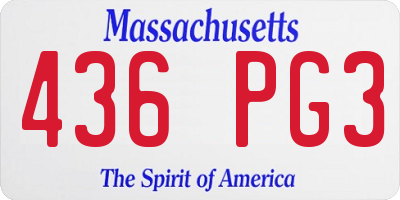 MA license plate 436PG3