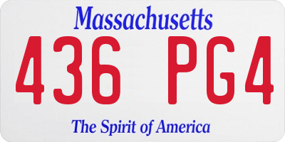 MA license plate 436PG4