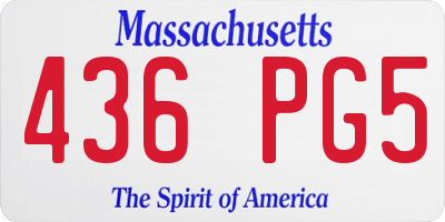 MA license plate 436PG5