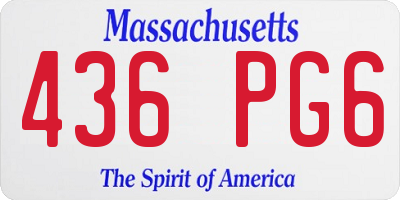 MA license plate 436PG6