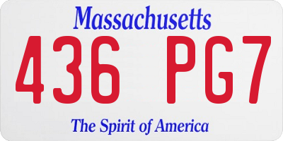MA license plate 436PG7