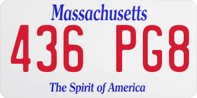 MA license plate 436PG8