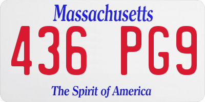 MA license plate 436PG9