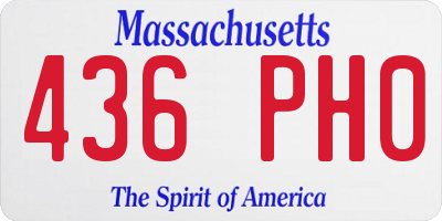 MA license plate 436PH0