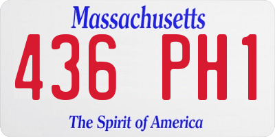 MA license plate 436PH1
